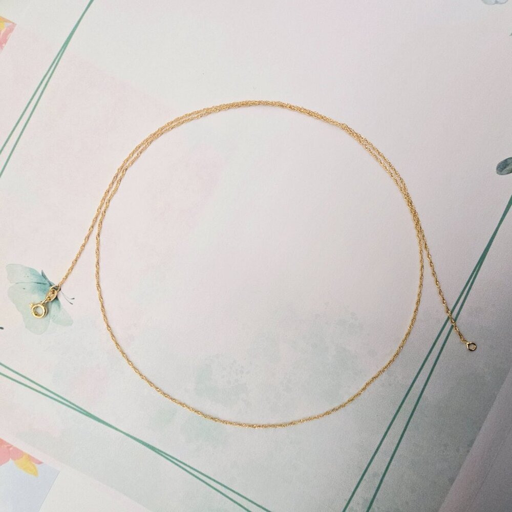 Dainty Rose Gold Twisted Rope Chain Necklace, 24 Inch, Gold Plated, XPNL0108 - Picture 11 of 12